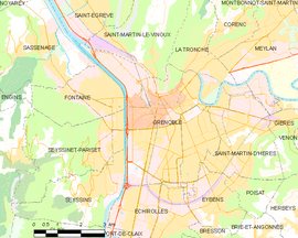 Mapa obce Grenoble