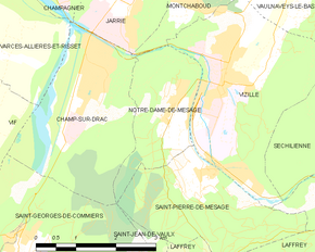 Poziția localității Notre-Dame-de-Mésage