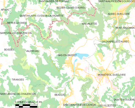 Mapa obce Bas-en-Basset