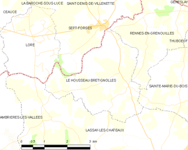 Mapa obce Le Housseau-Brétignolles