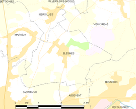 Mapa obce Élesmes