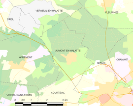 Mapa obce Aumont-en-Halatte