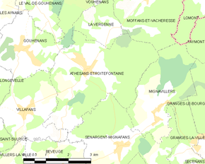 Poziția localității Athesans-Étroitefontaine