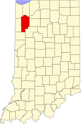 Locatie van Jasper County in Indiana