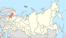 Karelska republikens läge i Ryssland.