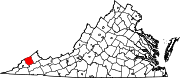 Map of Virginia highlighting Dickenson County Map of Virginia highlighting Dickenson County.svg