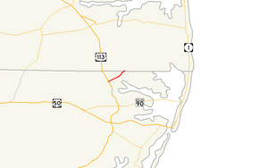 A map of northern Worcester County showing major roads. Maryland Route 367 runs from Bishop to the Delaware state line near Bishopville.