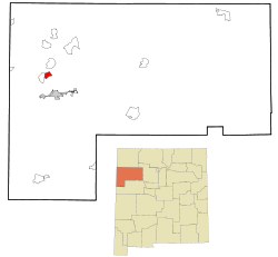 Location of Yah-ta-hey, New Mexico