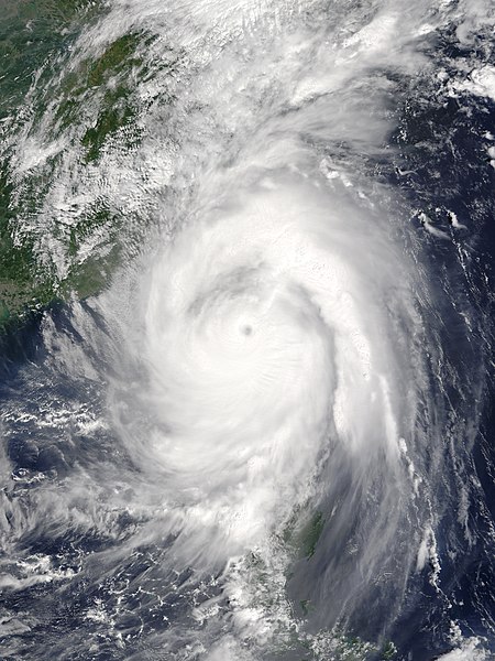 Typhoon Meranti due south of Taiwan on September 14