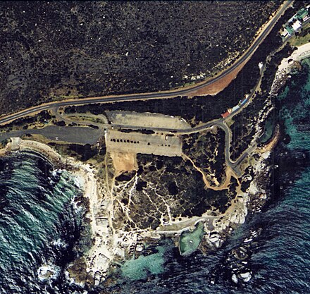 Aerial photo of the slipway and parking area at Miller's Point. The Hymie Steyn ramp is to the far right, and the Rumbly Bay slip to the far left