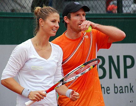 Minella and Alexander Peya in the mixed-doubles event at the 2013 French Open