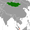 Location map for Mongolia and Singapore.