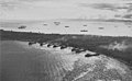 LSTs landing supplies at Blue Beach, Morotai