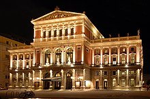 Musikvereinsgebäude bei Nacht (Quelle: Wikimedia)