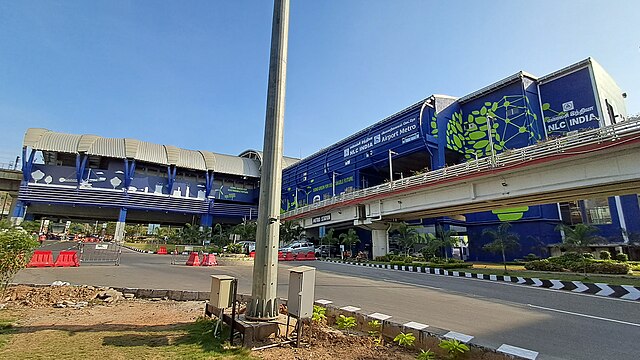 Outside view of NLC India's Airport metro station