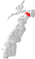 Mapa do condado de Møre og Romsdal com Ballangen em destaque.