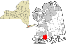 Nassau County New York aree incorporate e non costituite in società evidenziate Oceanside.svg