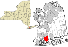 Nassau County New York začleněny a neregistrované oblasti Oceanside zvýrazněny.svg