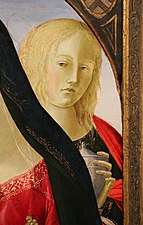 Neroccio di bartolomeo de 'landi, madonna col bambino tra i ss.  giovanni battista e maria maddalena, 1495 kb.  05.jpg