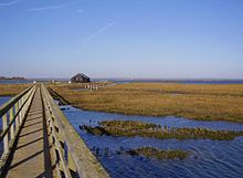 The harbour; looking north with the mainland in the far distance