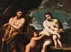 Адам и Ева с детьми Каином и Авелем. Ок. 1709. Холст, масло. Частное собрание