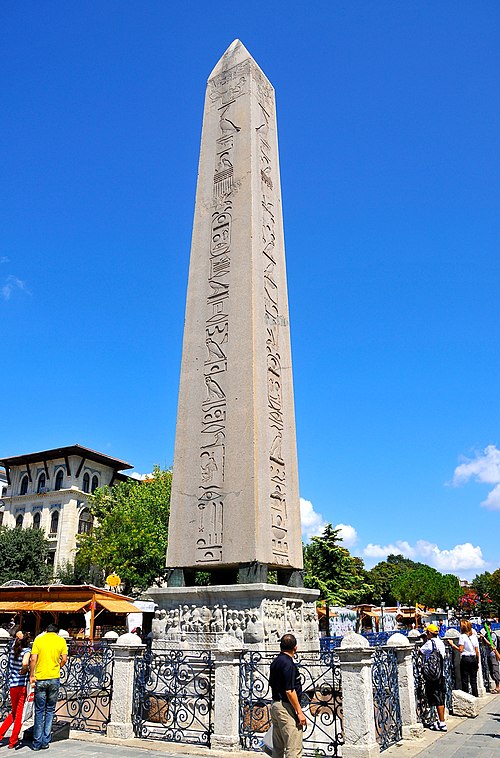 The Obelisk of Theodosius, originally erected by Pharaoh Thutmose III at the Temple of Karnak in Luxor, was brought to Constantinople by Theodosius th