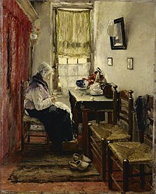 In the old people's home in Zandvoort (1882), Fritz von Uhde, Germanisches Nationalmuseum, Nuremberg Old People's Home. 1882.jpg