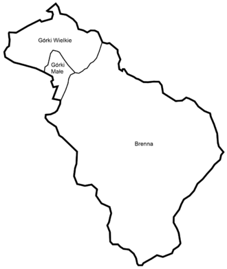 Division of the gmina POL Gmina Brenna.png