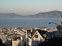 A photo of the residential neighborhood overlooking San Francisco Bay