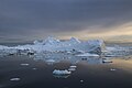 Icebergs in Disko Bay in Baffin Bay