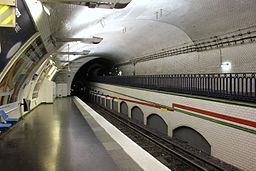 Paris Metro Linie 10 Mirabeau Blick Richtung Boulogne