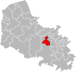 Kanton na mapě departementu Pas-de-Calais
