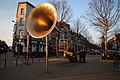 * Nomination: Pasionaria, an artwork by Emilio Lopez-Menchereo, in Brussels, Belgium, subtitled "Mouthpiece for public speaking. dedicated to all migrants". --Pigsonthewing 21:51, 23 February 2020 (UTC) * Review The building needs perspective correction I think --Podzemnik 02:32, 24 February 2020 (UTC)