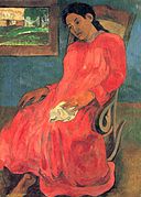 Paul Gauguin, Nativa con vestido rojo