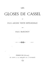 Paul Marchot - Les Gloses de Cassel.djvu