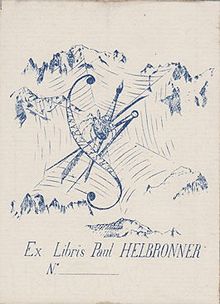 Ex libris dessiné par Paul Helbronner pour sa bibliothèque