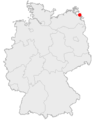 Position of Peenemünde in Germany