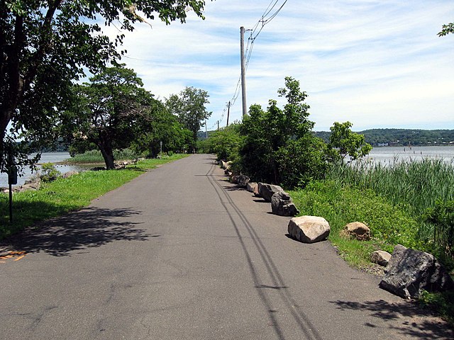 A short section of Piermont's long pier, the village's most prominent physical feature