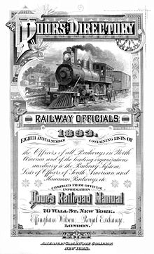 "Poor's Directory of Railroad Officials", 1893 (frontispiece) Poor's Directory of Railroad Officials 1893 (Frontispiece).jpg