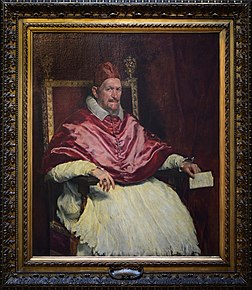 Portrait du pape Innocent X par Diego Vélasquez (galerie Doria-Pamphilj à Rome). (définition réelle 3 540 × 4 078)