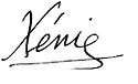 蒙特內哥羅的謝妮亞的簽名