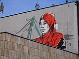 Praha - Karlín, Ke Štvanici, mural (Toy_Box: Kambodža - Povodeň, 2021)