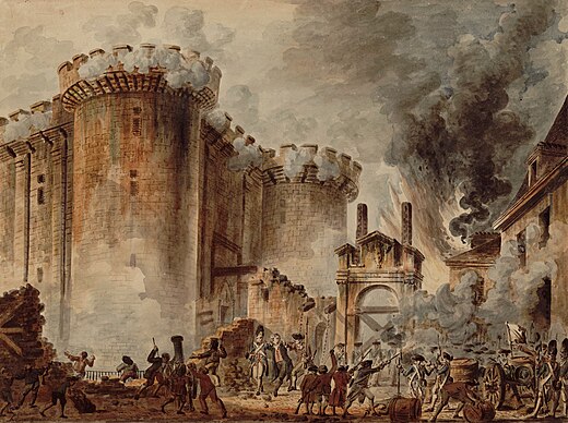 De bestorming van de Bastille op 14 juli 1789