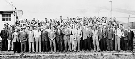 A group of 104 rocket scientists at Fort Bliss, Texas Project Paperclip Team at Fort Bliss.jpg