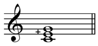 Just major chord on C in Ben Johnston's notation. Playⓘ Pythagorean major chord on C in Helmholtz-Ellis notation. Playⓘ