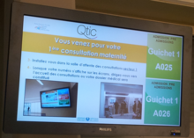 Queue Management Display Hopital Cochin, Paris QTIC Information Monitor HOPITAL COCHIN PARIS.png