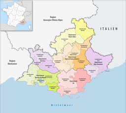 Departement, arrondissement och kommuner i Provence-Alpes-Côte d'Azur