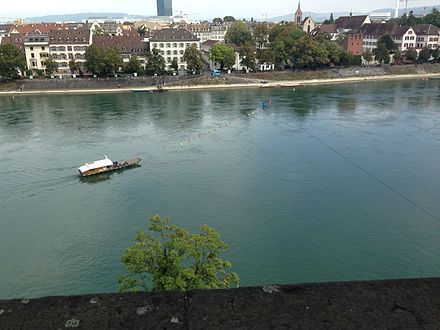 Cable ferry across the Rhine in Basel