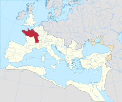 Gallia Lugdunensiksen provinssin alue vuonna 125.