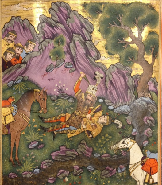 File:Rostam and Sohrab from the Windsor Shahnameh.png